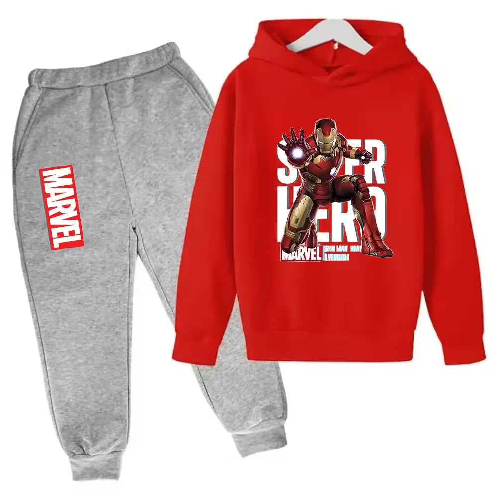 Sudadera con capucha de superhéroe de Marvel para niños, traje con capucha de Hulk para niños, traje de Iron Man para niños y niñas, conjunto de sudadera de otoño e invierno