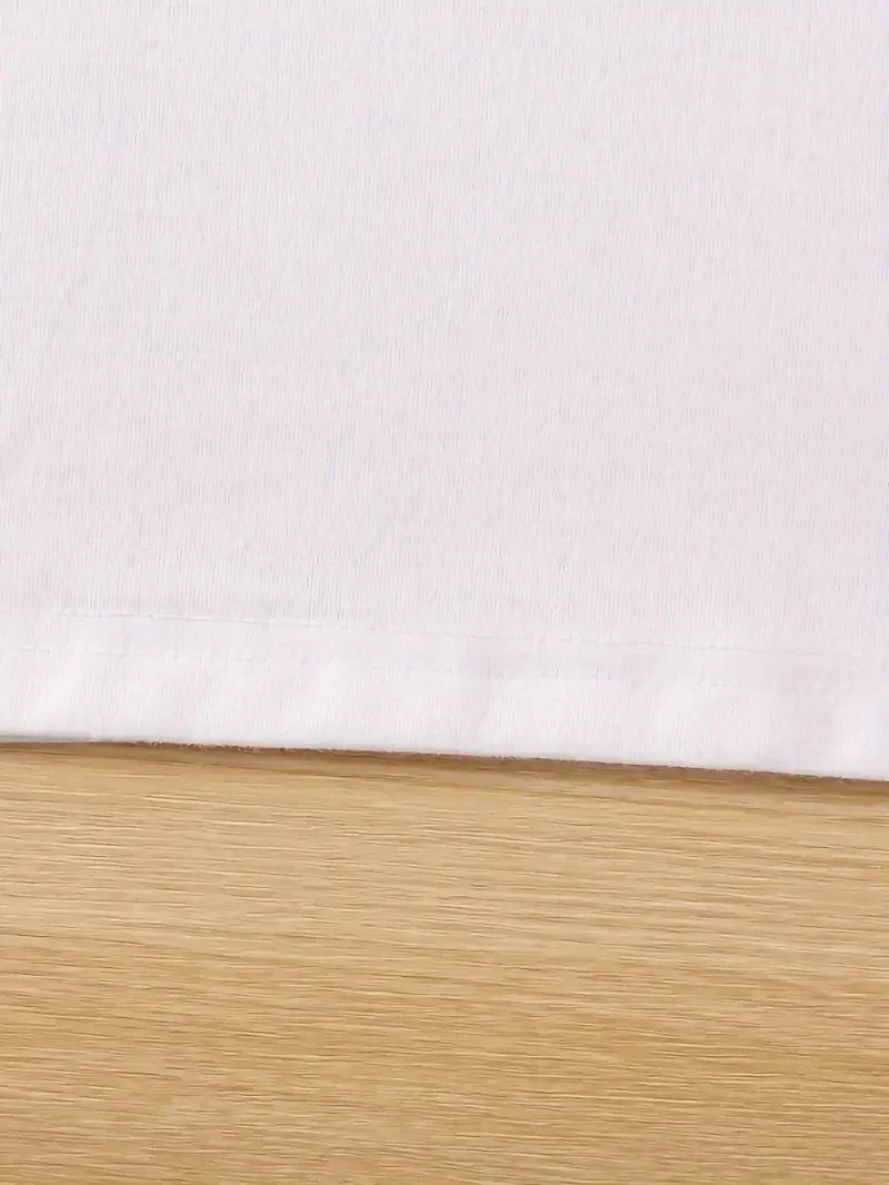 Camiseta de moda para mujer, camiseta informal transpirable de manga corta con cuello redondo y estampado de letras españoles vibrantes para mujer