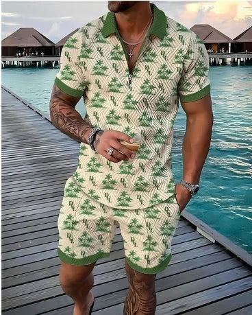 Chándal 3D Hombre | Polo Cremallera + Pantalón Corto Verano