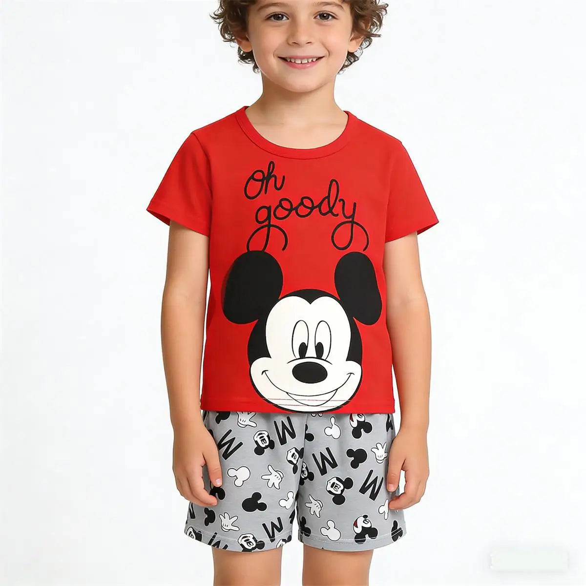 Camisetas de dibujos animados para bebés, niños y niñas, pantalones cortos sueltos, conjunto de dos piezas, chándales de manga corta para niños, camiseta bonita + pantalones cortos, verano 2026