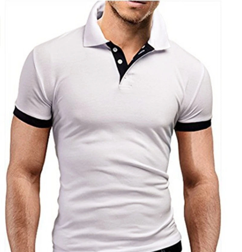 MRMT 2025 nueva camiseta para hombre, pantalón corto informal con solapa, camiseta de manga corta con costuras para hombre, jersey de Color sólido, camiseta para hombre