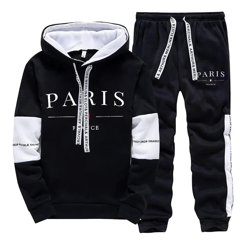 Sudaderas con capucha para hombres, pantalones de chándal versátiles, ropa deportiva de alta calidad, ropa cómoda de vestir diaria, moda de otoño e invierno