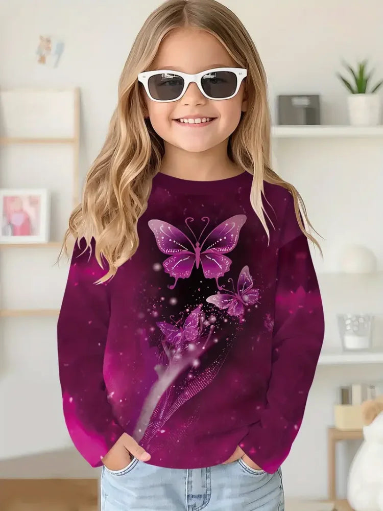 Camiseta de capibala de animales de dibujos animados, camisetas con cuello redondo, camiseta de moda de manga larga, ropa para niños y niñas de 7 a 8 años, ropa para niños