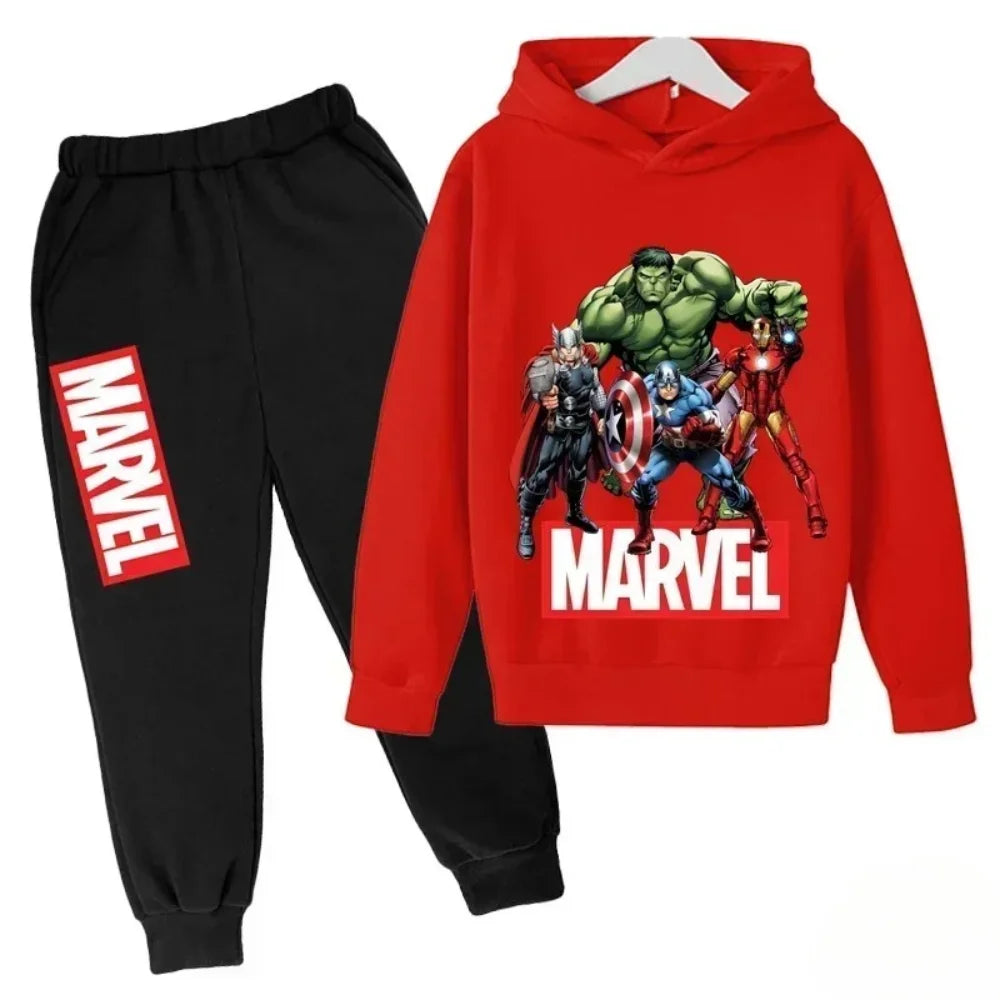 Sudadera con capucha de superhéroe de Marvel para niños, traje con capucha de Hulk para niños, traje de Iron Man para niños y niñas, conjunto de sudadera de otoño e invierno