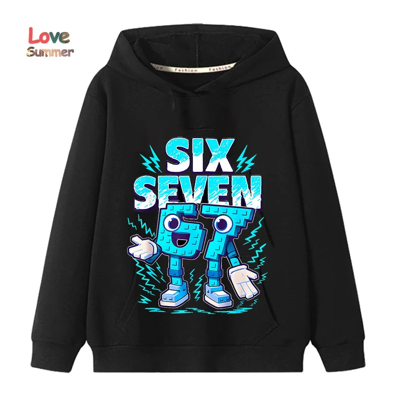 67 Six Seven sudadera con capucha pantalón 2 uds niños niñas italiano Brainrot chico niña sudadera 2 uds traje con capucha bebé chándal Casual