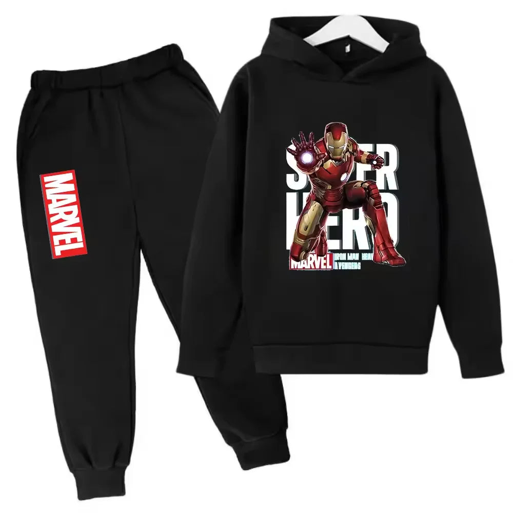 Sudadera con capucha de superhéroe de Marvel para niños, traje con capucha de Hulk para niños, traje de Iron Man para niños y niñas, conjunto de sudadera de otoño e invierno