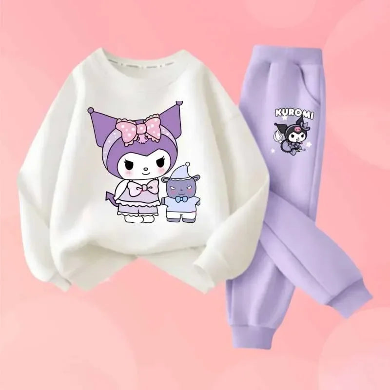 Conjunto Kuromi Sanrio Niños - Sudadera + Pantalones 2 Piezas