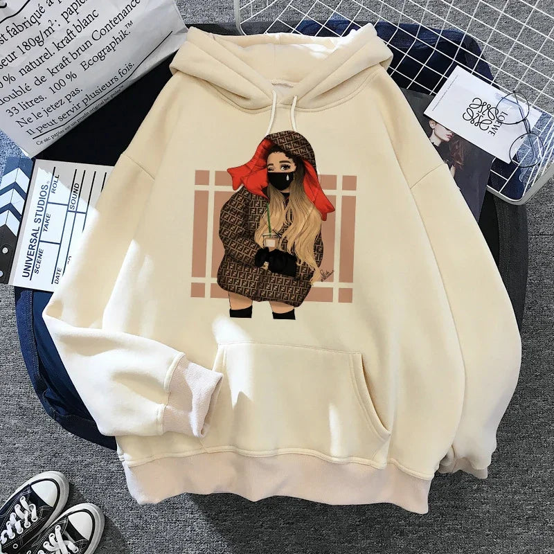 Sudadera con capucha de Ariana Grande Harajuku divertida para mujer/hombre, sudadera de los años 90, ropa para mujer/hombre, jerséis gráficos, capucha de gran tamaño Ulzzang Tumblr