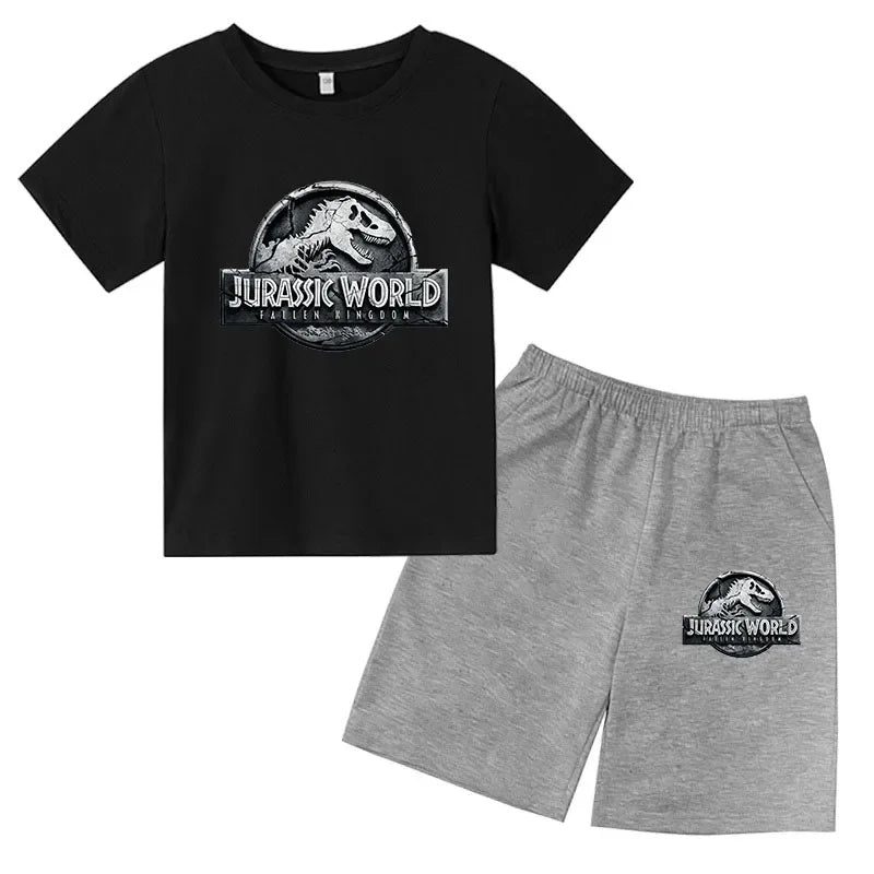 Conjunto de 2 Piezas de Camiseta de Manga Corta y Pantalones Cortos de Verano para Niños, Ropa de Marca de Lujo con Estampado Deportivo, Chándal Informal de Moda para Niños y Niñas