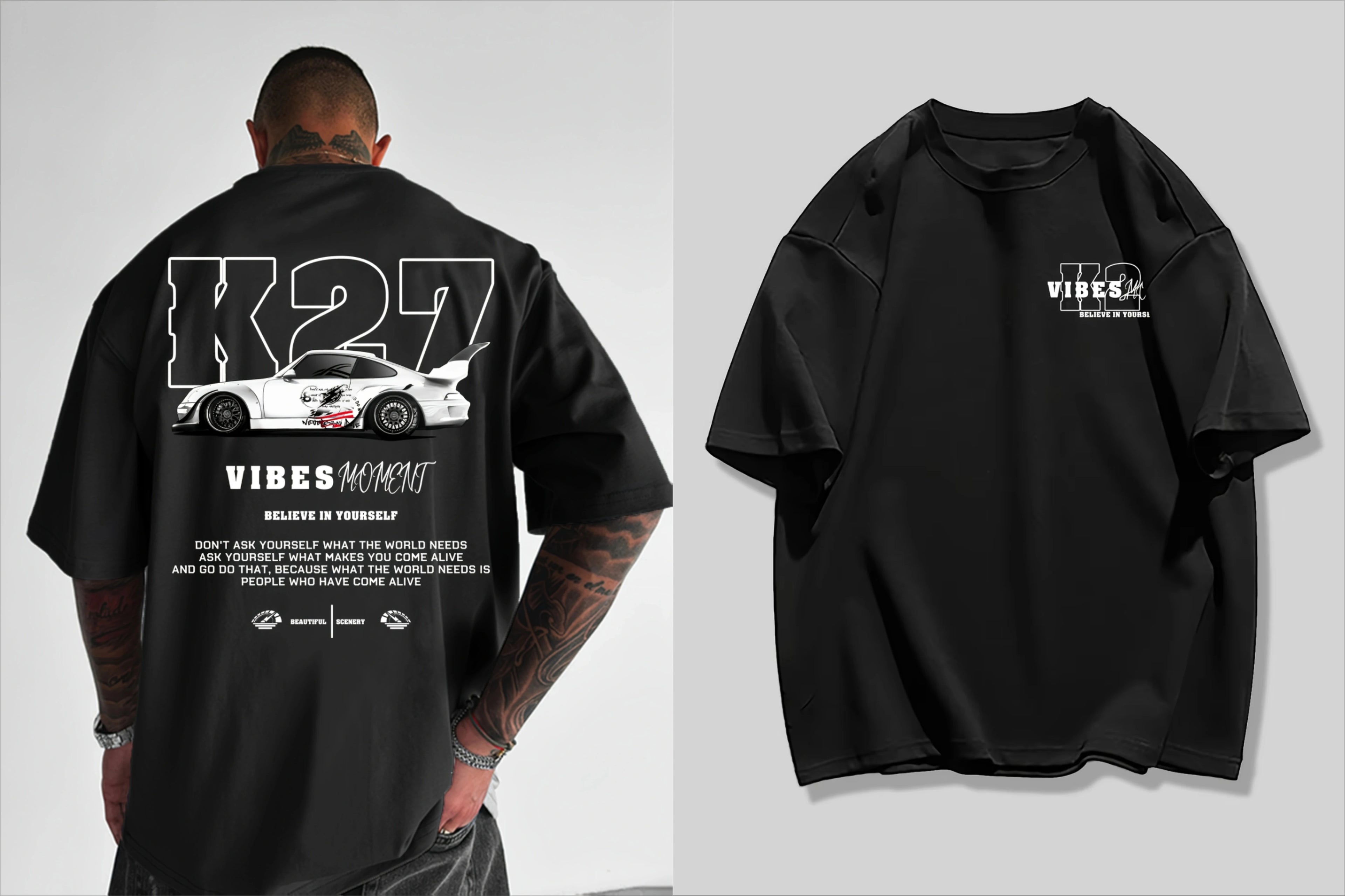 Camiseta de Verano para Hombre con Estampado de Auto, 100% Algodón, Corte Holgado e Informal, Estilo Hip-Hop Urbano, Apta para Hombres y Mujeres