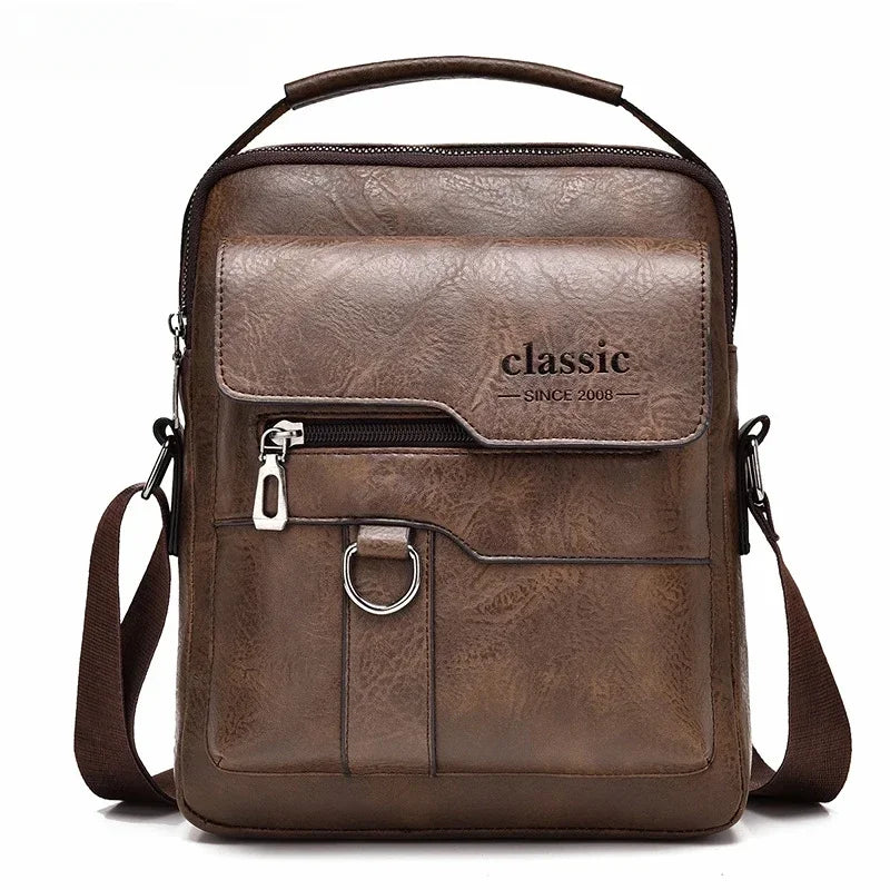 Bolso cruzado para hombre, bolsos de hombro para hombre, bolsos con cremalleras, bolso de cuero Artificial de gran capacidad para hombre, bolsos de mano tipo mensajero, bolsa