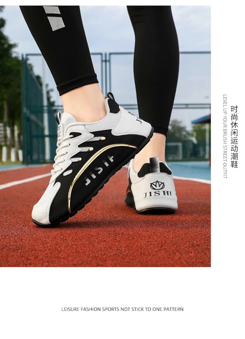 Zapatillas de deporte de malla transpirable rojas y blancas para hombre, zapatos para correr informales a la moda, zapatillas deportivas ligeras antideslizantes para uso diario