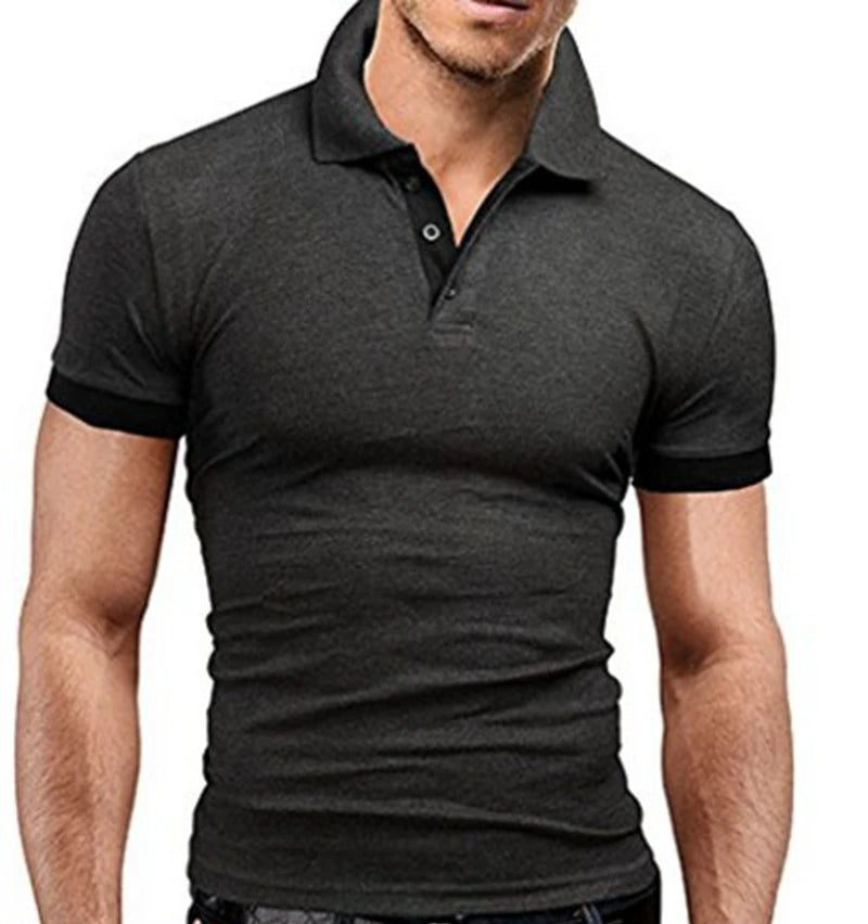 MRMT 2025 nueva camiseta para hombre, pantalón corto informal con solapa, camiseta de manga corta con costuras para hombre, jersey de Color sólido, camiseta para hombre