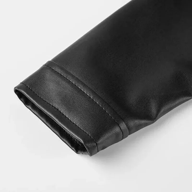 Chaqueta Cuero PU Niños - Estilo Motocicleta Primavera