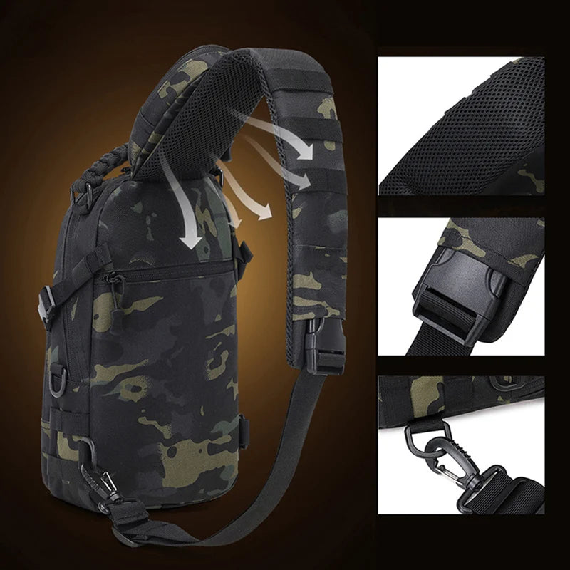 Bolsa de pecho para acampar, mochila táctica para hombre, deporte, hombro, senderismo al aire libre, escalada, ciclismo, pesca, viaje, riñonera MOLLE
