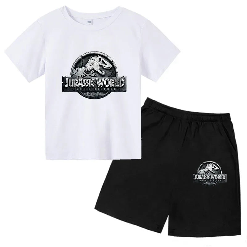 Conjunto de 2 Piezas de Camiseta de Manga Corta y Pantalones Cortos de Verano para Niños, Ropa de Marca de Lujo con Estampado Deportivo, Chándal Informal de Moda para Niños y Niñas