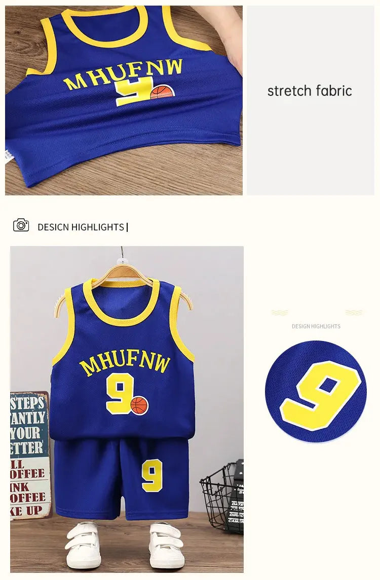 Conjuntos para niños, camiseta sin mangas de verano para niños, conjunto de pantalones cortos, camiseta sin mangas para exteriores de secado rápido, conjuntos de pantalones cortos, deporte para niños, baloncesto Tr