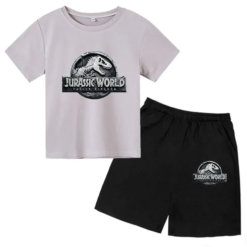 Conjunto de 2 Piezas de Camiseta de Manga Corta y Pantalones Cortos de Verano para Niños, Ropa de Marca de Lujo con Estampado Deportivo, Chándal Informal de Moda para Niños y Niñas
