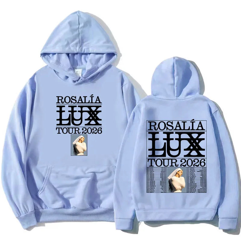 Rosalía Rosalia LUX Tour 2026 sudaderas con capucha de moda de manga larga sudaderas holgadas de invierno con capucha de lana ropa de calle Unisex ropa estampada