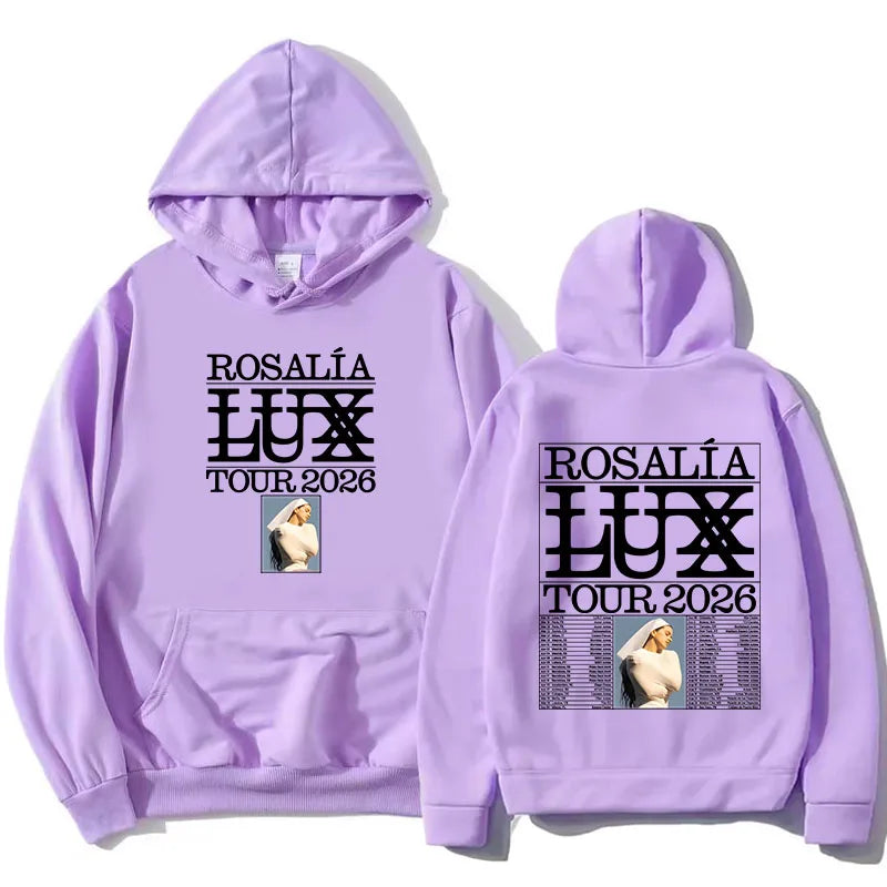 Rosalía Rosalia LUX Tour 2026 sudaderas con capucha de moda de manga larga sudaderas holgadas de invierno con capucha de lana ropa de calle Unisex ropa estampada