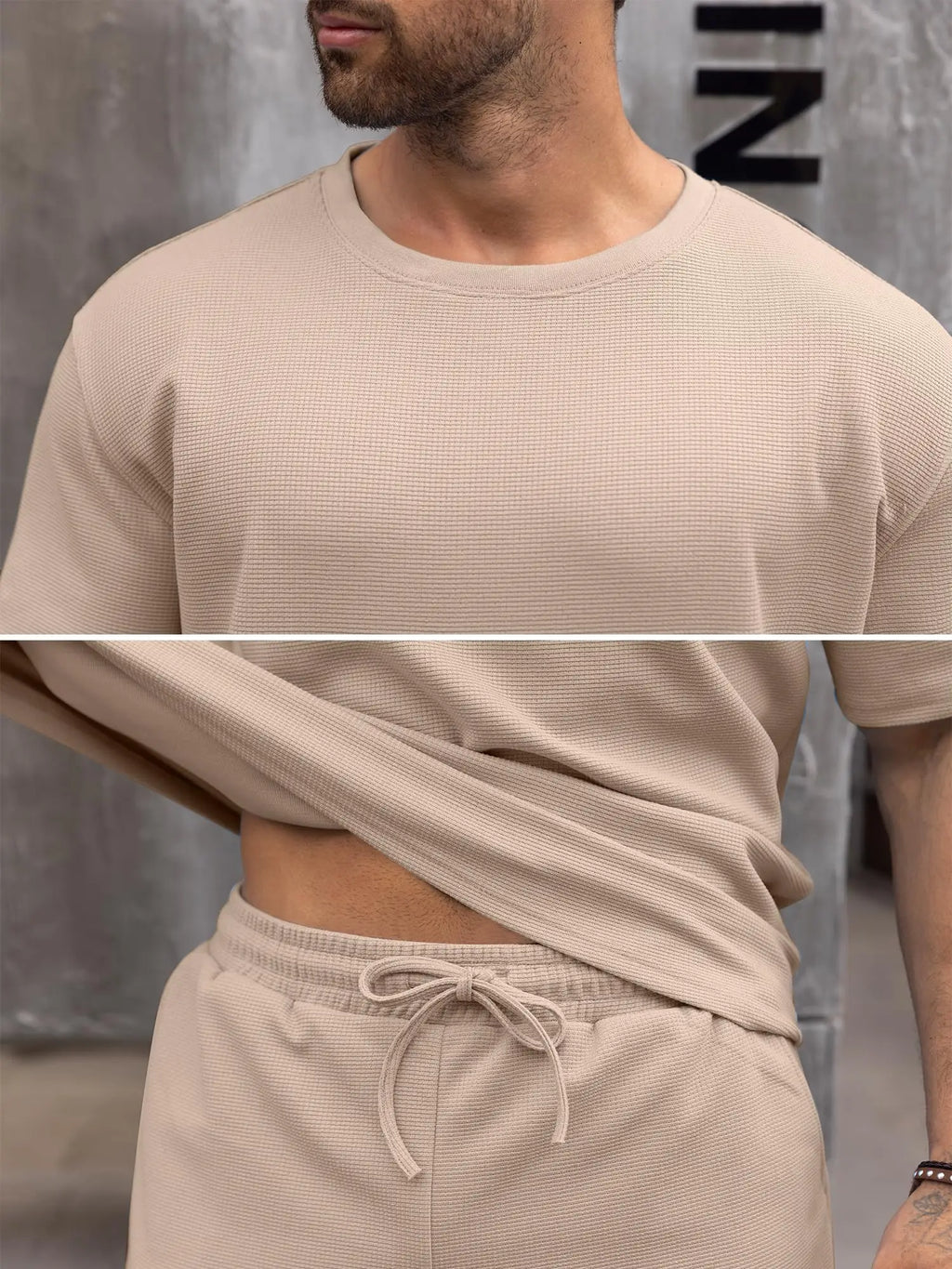 Conjunto de dos piezas de verano para hombre, camiseta de manga corta con cuello redondo y pantalones cortos con cordón, estampado 3D de León Animal, conjunto atlético transpirable para exteriores