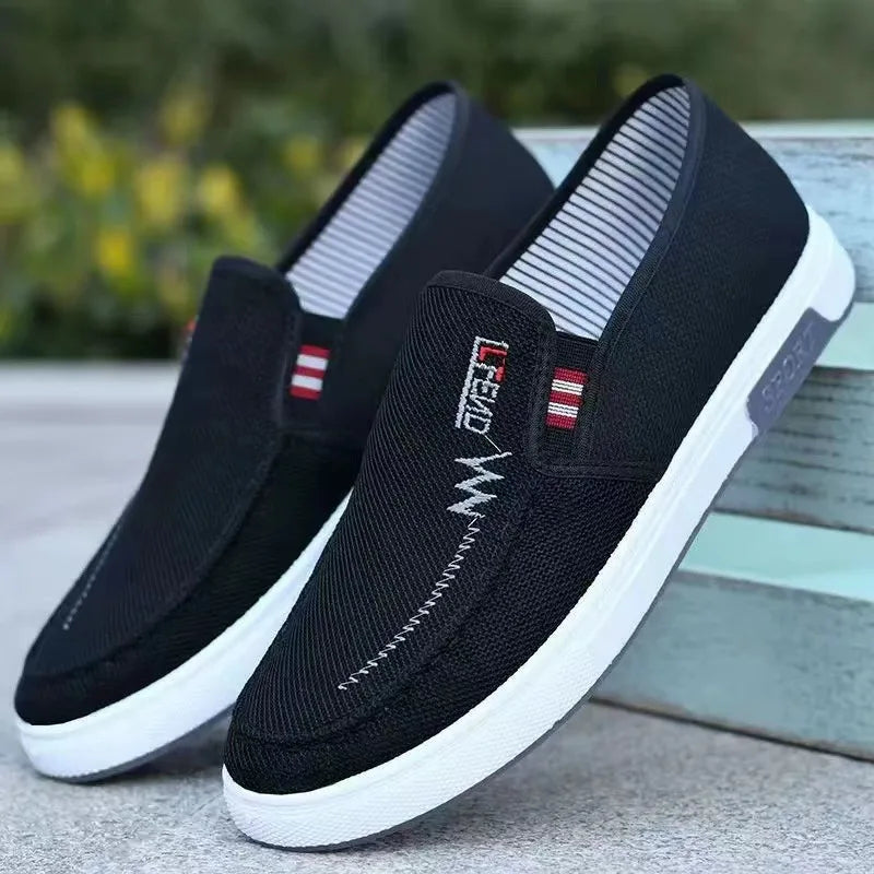 Zapatos de hombre, zapatillas de lona transpirables para jóvenes, zapatos de tenis para caminar, mocasines para conducir, mocasines para casa, zapatos planos para patinar y trabajo
