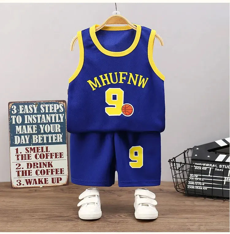 Conjuntos para niños, camiseta sin mangas de verano para niños, conjunto de pantalones cortos, camiseta sin mangas para exteriores de secado rápido, conjuntos de pantalones cortos, deporte para niños, baloncesto Tr
