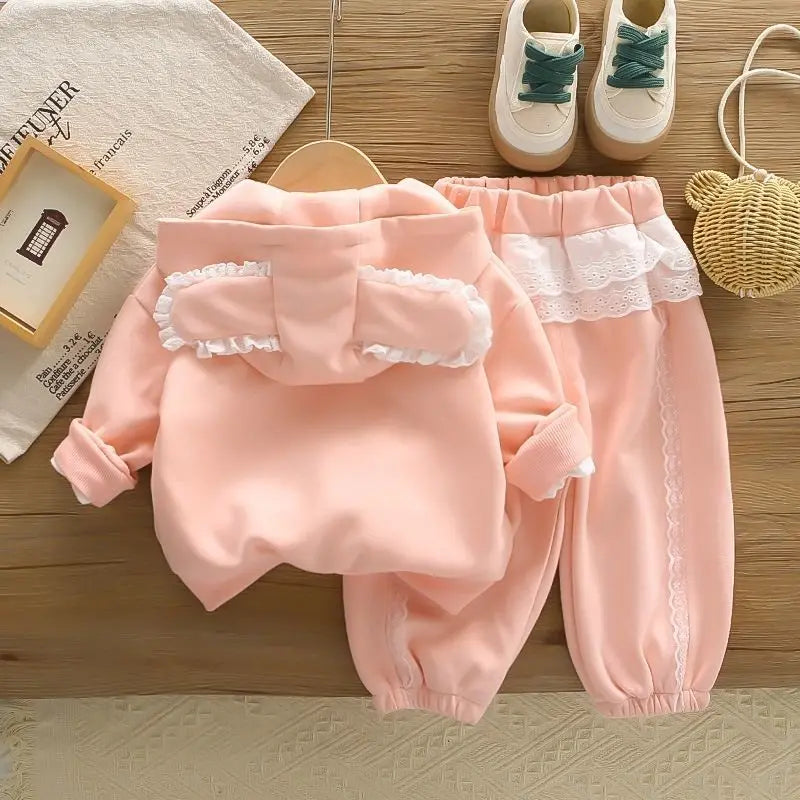 Conjunto Bebé Niña 3 Piezas - Abrigo + Camiseta + Pantalón