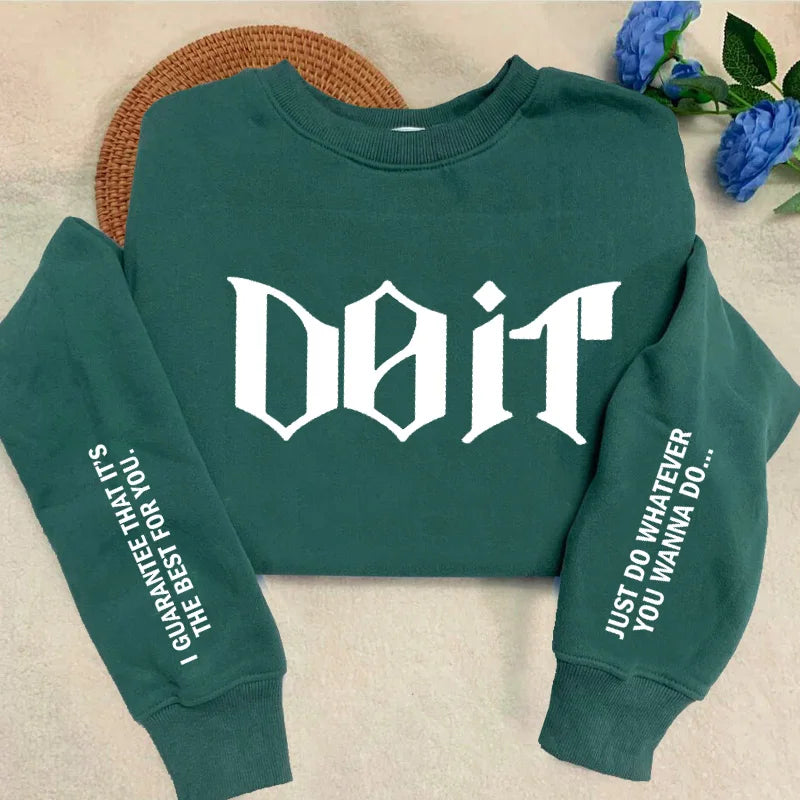 Sudadera con cuello redondo Do It para mujer y hombre, sudaderas rosas Kpop Fan Merch SKZ, jersey, sudaderas con capucha de manga larga, ropa de calle para mujer