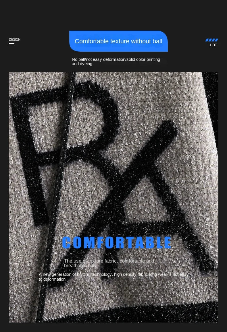 Suéter de punto para hombre, jerséis a rayas con estampado, suéter de cuello redondo, Otoño/Invierno, ropa informal de calidad de diseñador para hombre, jersey