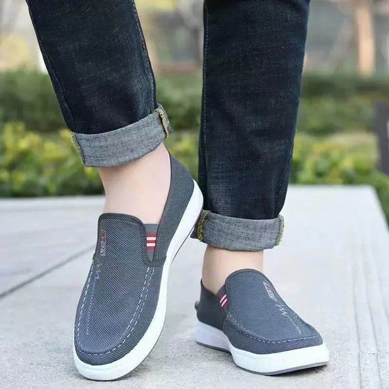 Zapatos de hombre, zapatillas de lona transpirables para jóvenes, zapatos de tenis para caminar, mocasines para conducir, mocasines para casa, zapatos planos para patinar y trabajo