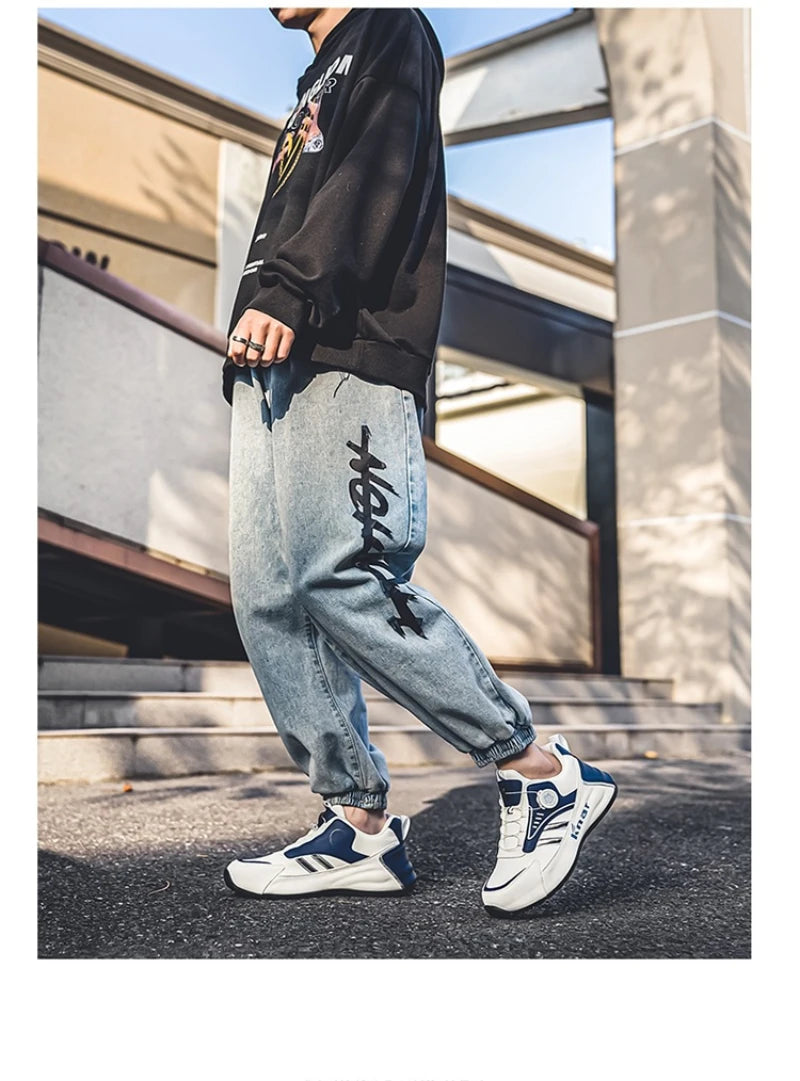 Zapatillas casuales de hombre, estilo coreano, versátiles, suela suave, cómodas, ligeras, con plataforma, para uso diario.