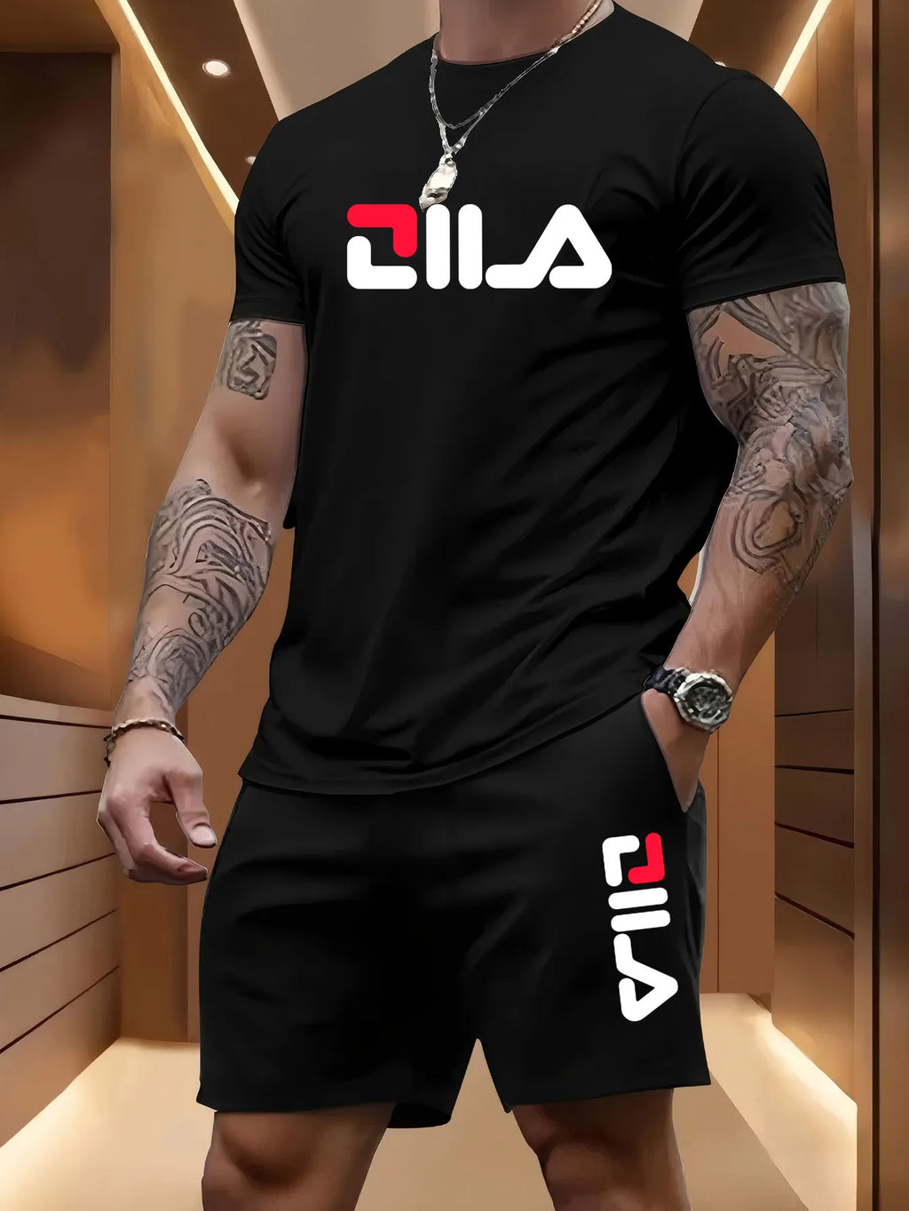 Conjunto Deportivo de Verano para Hombre, Informal, para Playa, Baloncesto, Deportes al Aire Libre, Cómodo, de Dos Piezas, con Camiseta Holgada y Pantalones Cortos a la Moda