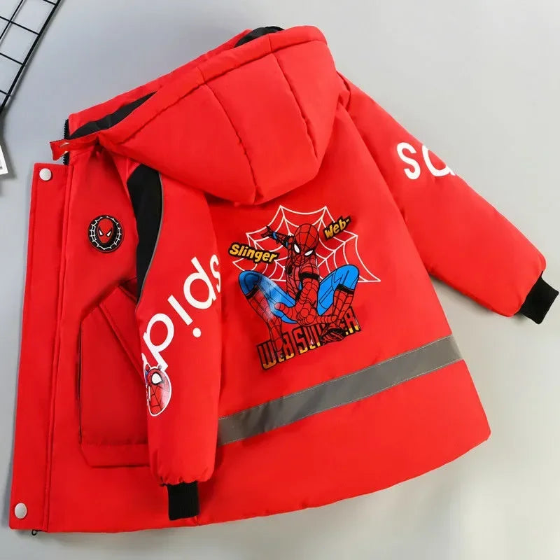 Nuevo abrigo de invierno para niños, ropa de moda para niños, ropa cálida y gruesa de algodón con capucha, prendas de vestir exteriores largas, chaquetas Parka para niños