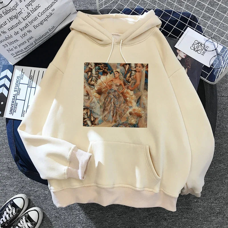 Sudadera con capucha de Ariana Grande Harajuku divertida para mujer/hombre, sudadera de los años 90, ropa para mujer/hombre, jerséis gráficos, capucha de gran tamaño Ulzzang Tumblr