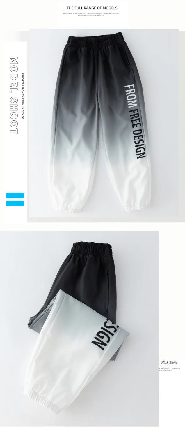 Ropa de verano para niños y adolescentes, traje informal, chándal degradado para niños, camiseta para niños + pantalón con lazo en el tobillo, 4 5 6 7 8 9 10 12 años, 2025