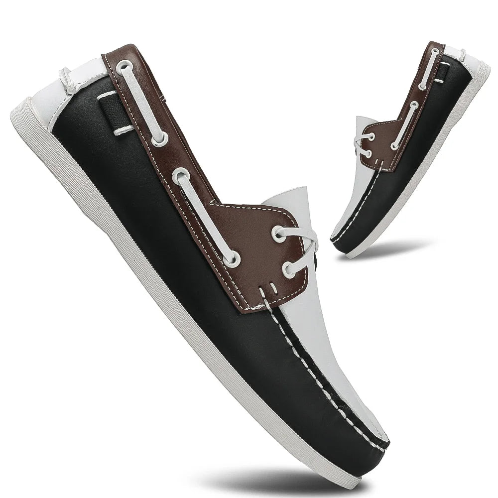 Zapatos mocasines con punta delantal de moda para hombre, cómodos antideslizantes para caminar al aire libre, viajar, primavera y verano