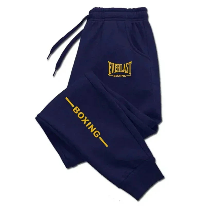 2025 Otoño Invierno EVERLAST pantalones para correr estampados hombres mujeres deportes al aire libre pantalones de Fitness correr polar pantalones deportivos casuales