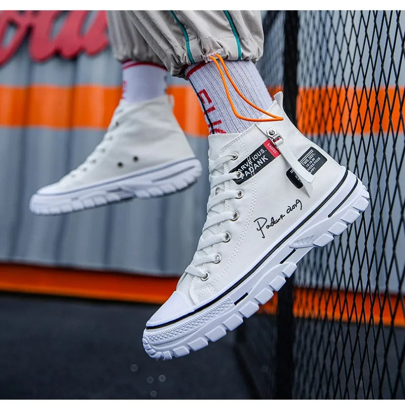 Men's Shoes 2024 New High Top Sneakers for Men Casual Breathable Platform Shoe Male Vulcanize Canvas Shoes Zapatos Para Hombres