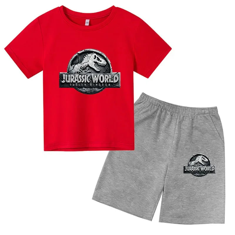 Conjunto de 2 Piezas de Camiseta de Manga Corta y Pantalones Cortos de Verano para Niños, Ropa de Marca de Lujo con Estampado Deportivo, Chándal Informal de Moda para Niños y Niñas