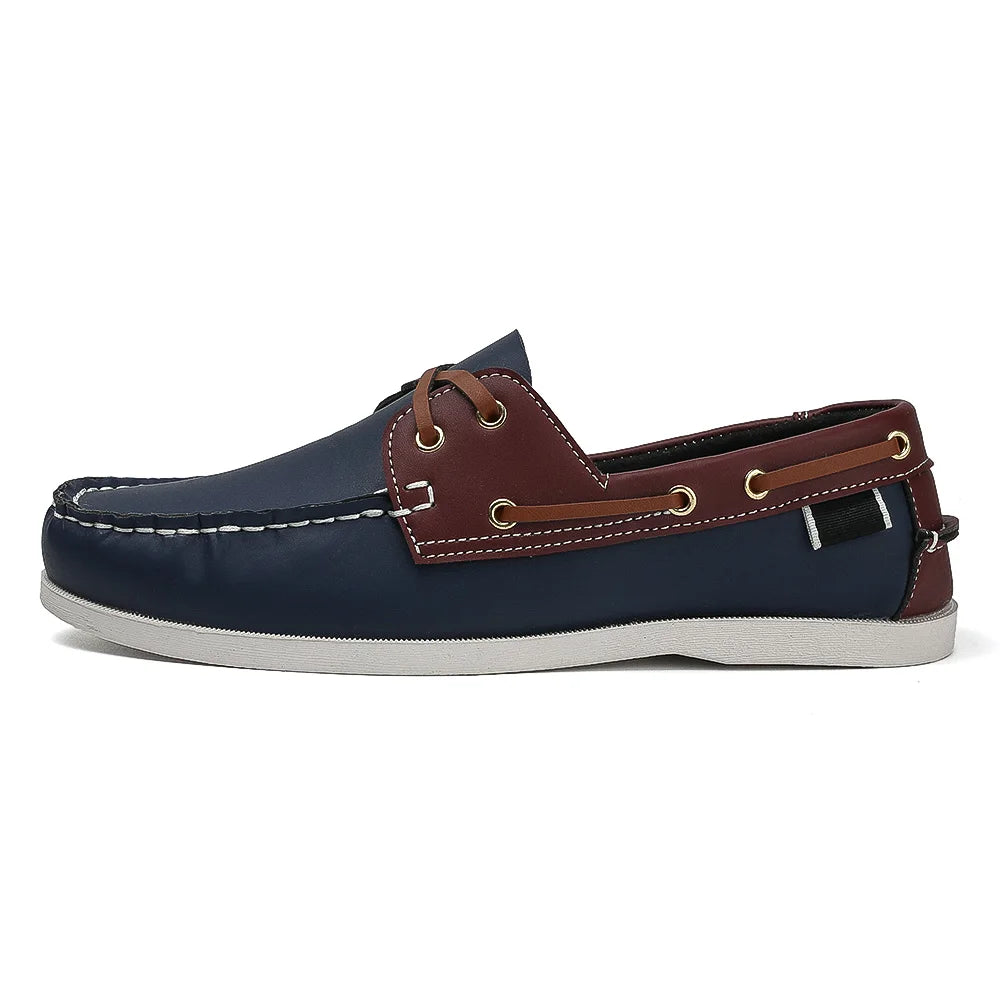 Zapatos mocasines con punta delantal de moda para hombre, cómodos antideslizantes para caminar al aire libre, viajar, primavera y verano