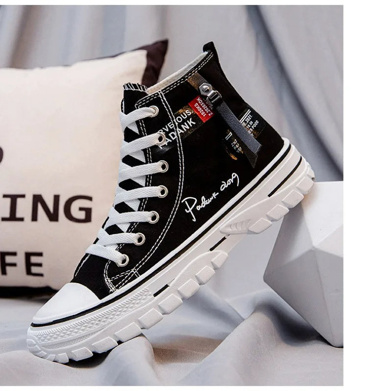 Men's Shoes 2024 New High Top Sneakers for Men Casual Breathable Platform Shoe Male Vulcanize Canvas Shoes Zapatos Para Hombres