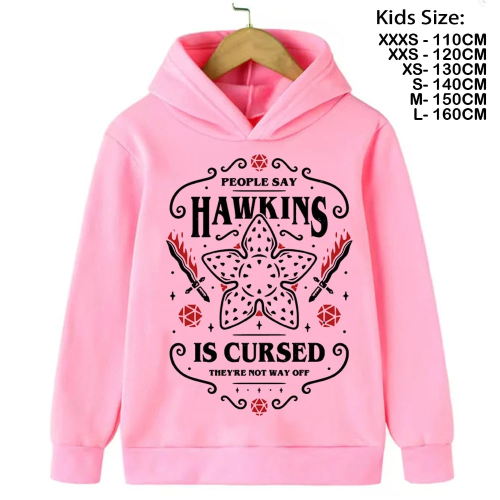 Eddie Munson Demogorgon Hawkins Cannibal Flower Sudadera con capucha Niños Dibujos animados Niños Niñas Niños Sudaderas