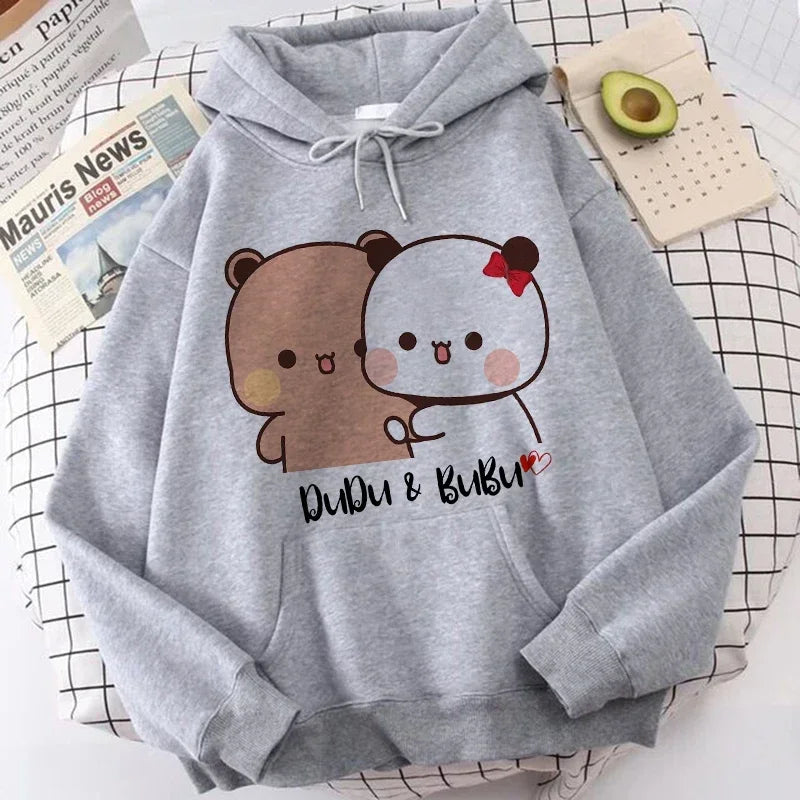 Ropa de calle gótica de dibujos animados para hombre y mujer, sudaderas con capucha con estampado de Bubu Dudu Y2k, divertidas sudaderas Kawaii, ropa con capucha con gráfico Vintage de los años 90