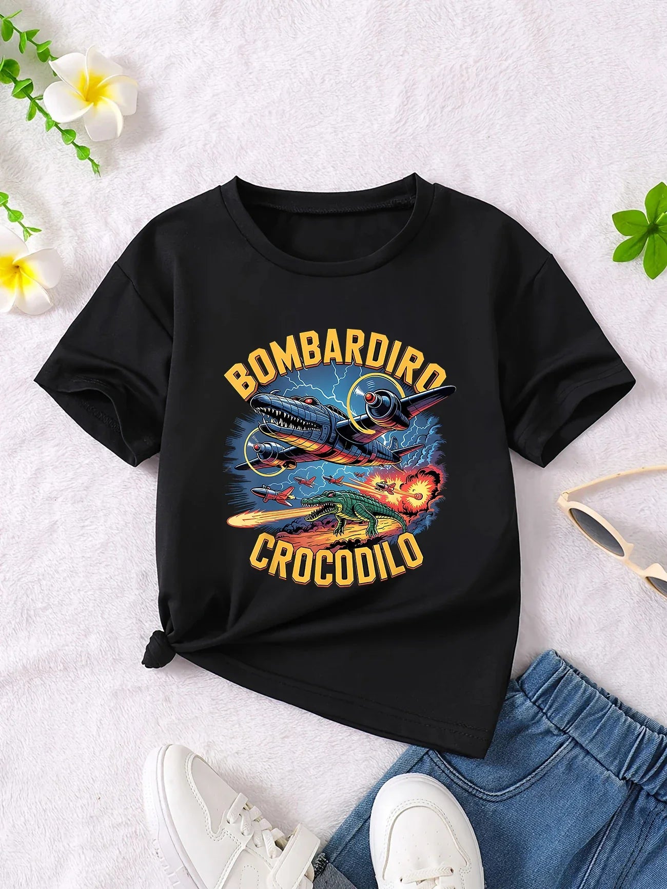 Y2k-Camiseta italiana con animales de Brainrot para niños y niñas, camisetas de manga corta de Tung Tung Sahur, camiseta bonita con meme divertido, ropa de verano