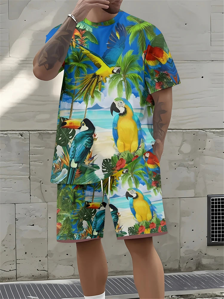Conjunto Streetwear Hombre 2 Piezas | Camisa + Pantalón Corto Estampado