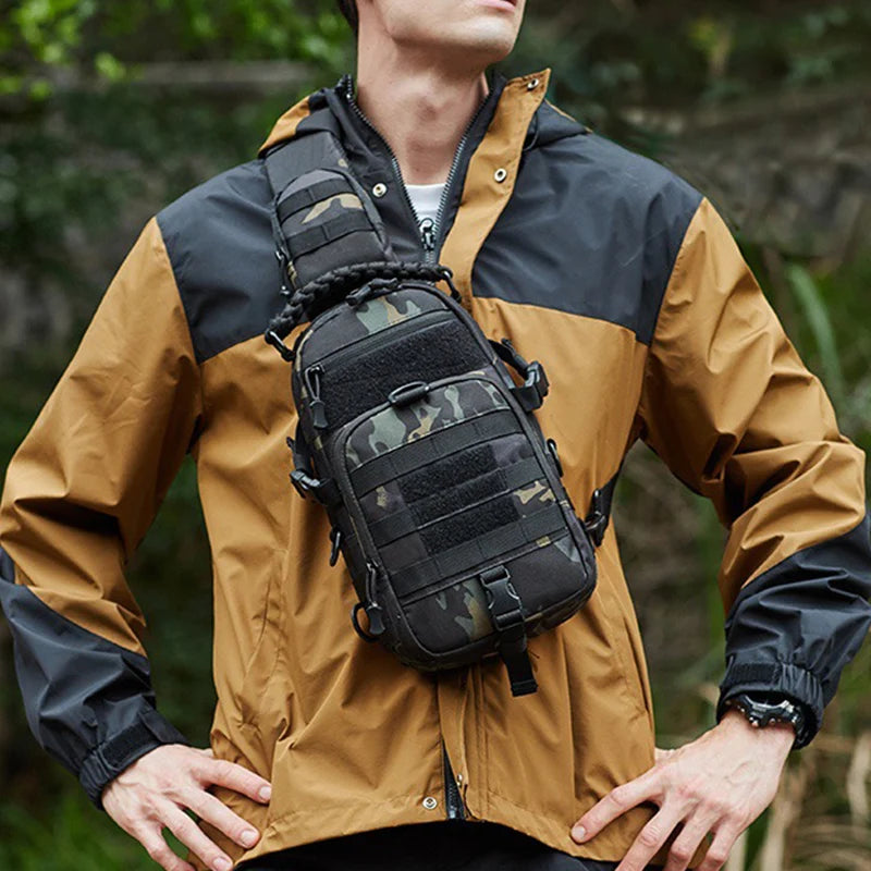 Bolsa de pecho para acampar, mochila táctica para hombre, deporte, hombro, senderismo al aire libre, escalada, ciclismo, pesca, viaje, riñonera MOLLE