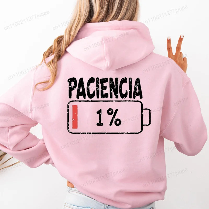 Sudadera con capucha de otoño/invierno para mujer, sudadera con estampado de letras españoles vibrantes, sudaderas con capucha, regalo, jersey Unisex, ropa deportiva, Top