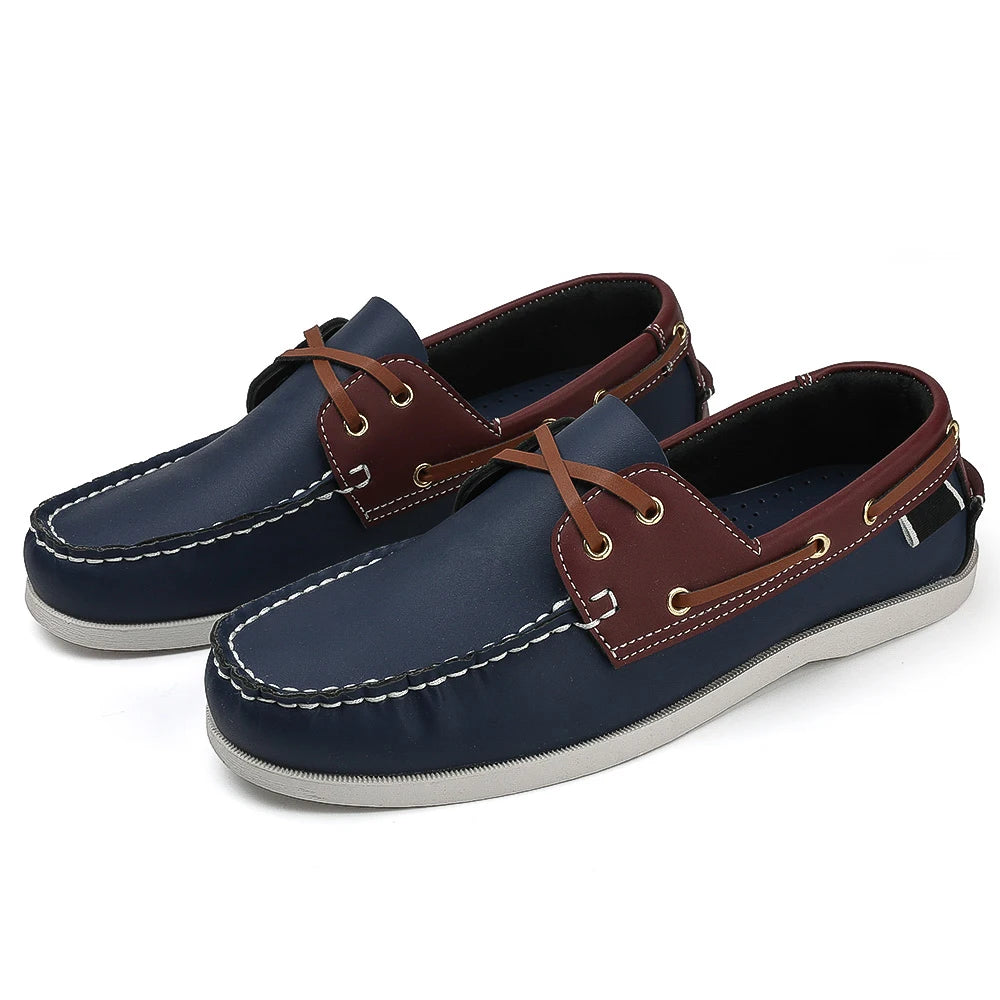 Zapatos mocasines con punta delantal de moda para hombre, cómodos antideslizantes para caminar al aire libre, viajar, primavera y verano