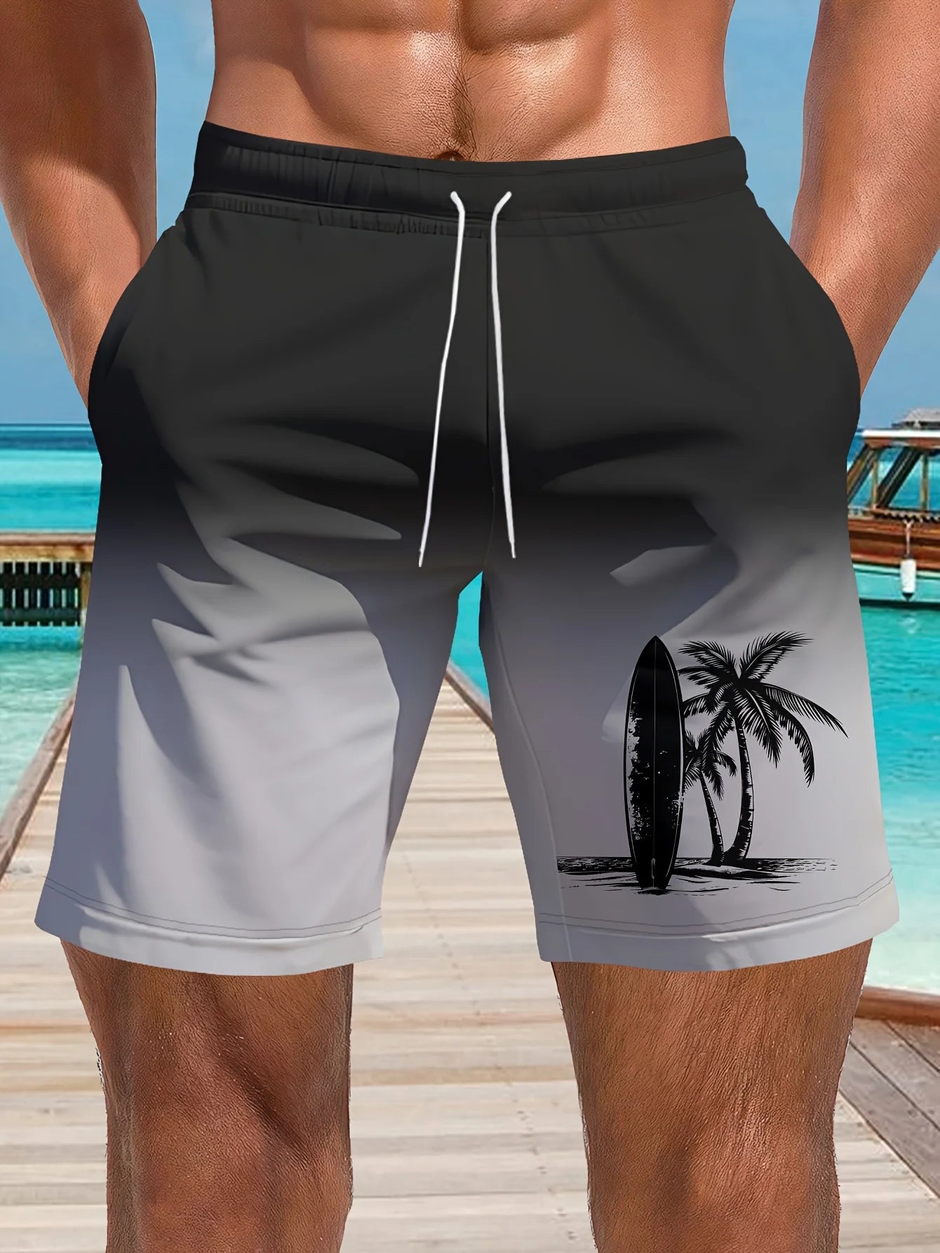 Shorts de Playa para Hombre con Estampado de Palmeras y Cocoteros, Nuevos Shorts de Verano para Vacaciones, Shorts Casuales Clásicos de Secado Rápido para Hombre